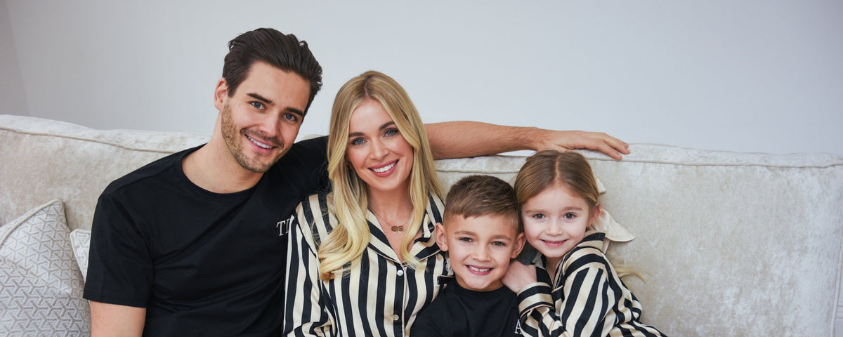 Personalised Luxury Satin Stripe Long Sleeve Pyjama Set