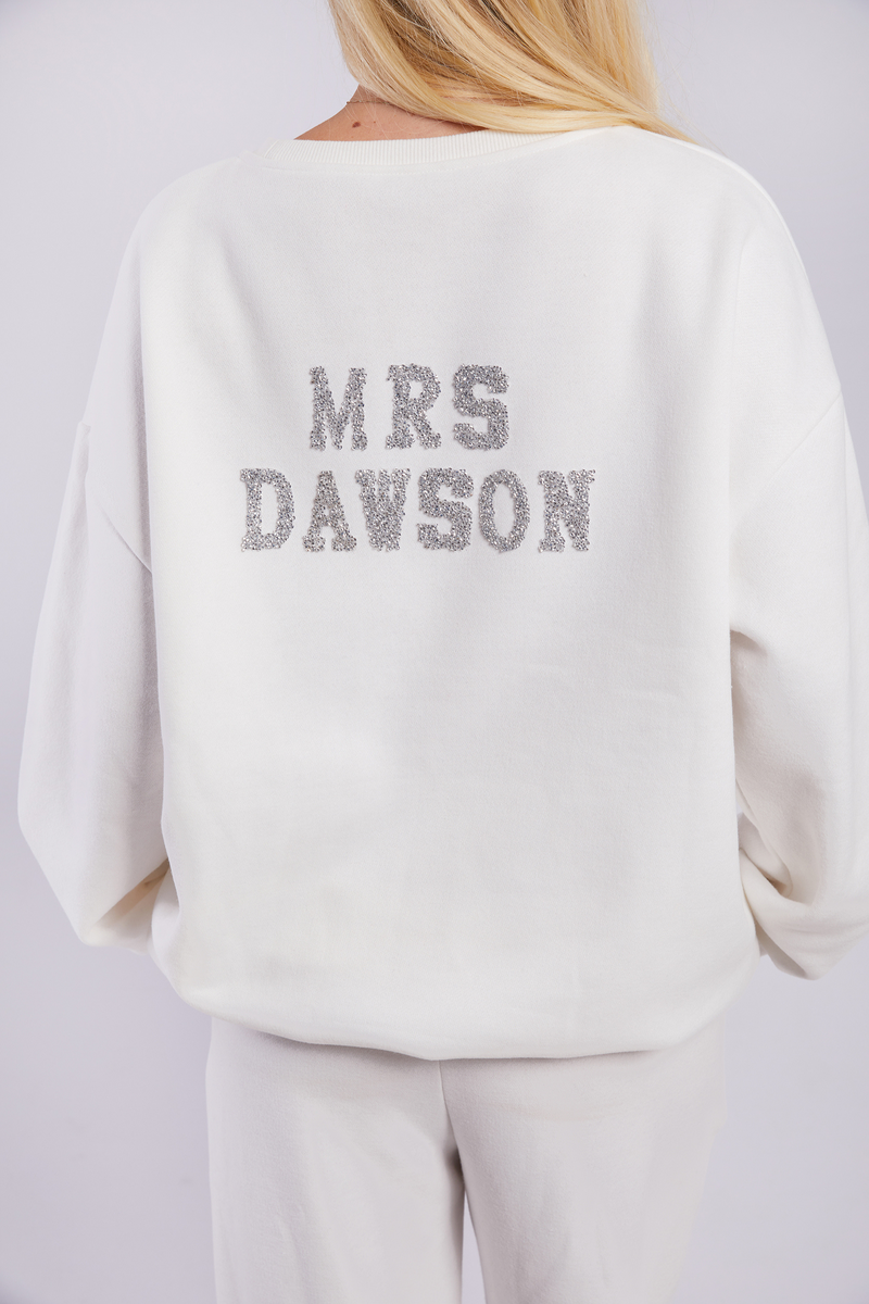 Personalised Bridal Sweatshirt and Jogger Tracksuit With Letter Embell – HA  Designs LTD