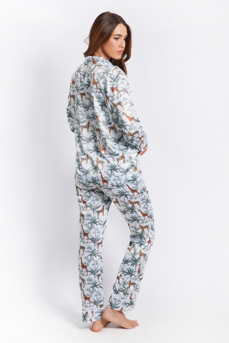 Personalised Luxury Satin Long Sleeve Pyjama Set - Sky Blue – HA Designs LTD